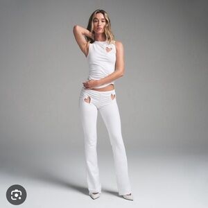 NWT Skims Cotton Jersey Heart Leggings Snow Size Medium